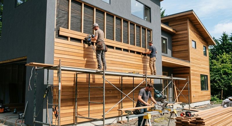 Hardwood Cladding Installation in Boston, MA